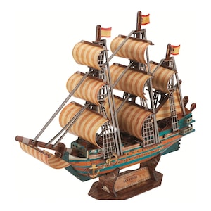 Model Ship Kit - San Felipe Battleship. 3d Paper Ship Model Crafting Kit. Home Decor. Gift Craft Idea. DIY Paper Craft F07M5-40-BD-L118