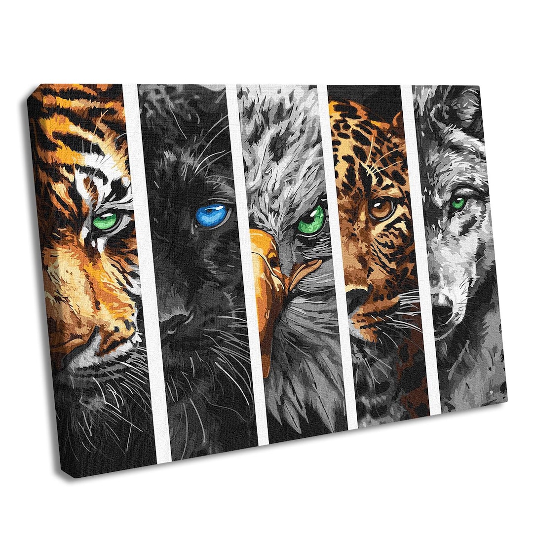 Paint by Numbers Kit 'the Predators'. Wild Animals Art 15.75 X 19.69 In ...