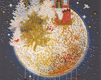 Christmas Tale - DIY Bead Embroidery Kit. Christmas Beading Pattern. Handmade Decoration. Bead Embroidery Kit by Abris Art AB-829