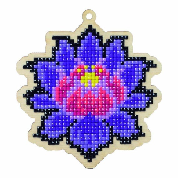 Magical Lotus Diamond Painting Charm Kit by Wizardi. Beginner Spring Flower  Diamond Art Kit WWP139 
