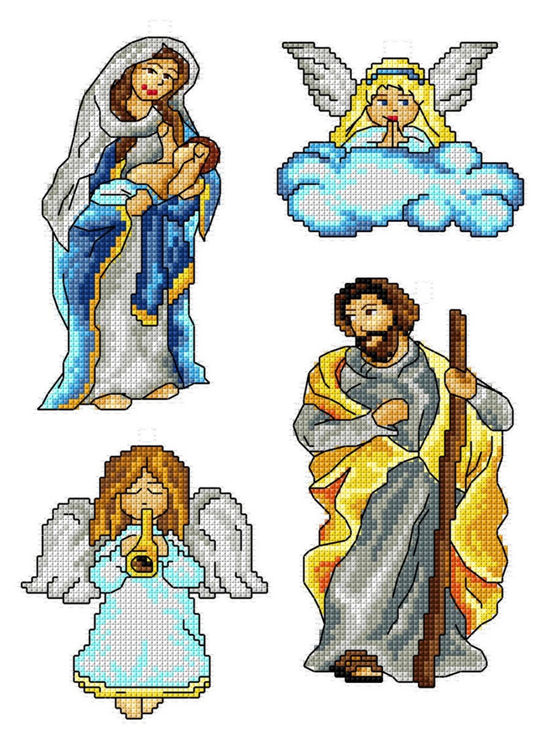 Christmas Nativity Scene - Cross-stitch Kit on the Plastic Canvas ...
