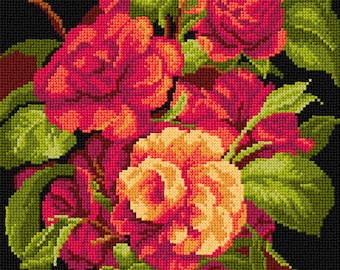 Gobelin canvas for halfstitch without yarn after John Charles Robinson - Camellias. by Orchidea 3524J