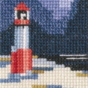 Lighthouse - Cross Stitch Kit on Aida 14 Сount canvas. Lighthouse Cross Stitch Pattern by RTO EH359