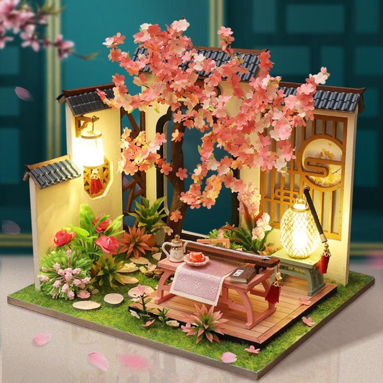 DIY Miniature Roombox Kit - Cherry Blossom. Japanese Style