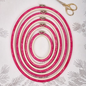 Oval Flexi Hoop Nurge Pink in Different Sizes. Good Stretch Plastic Framing Hoop. Frame 230-7  Pink