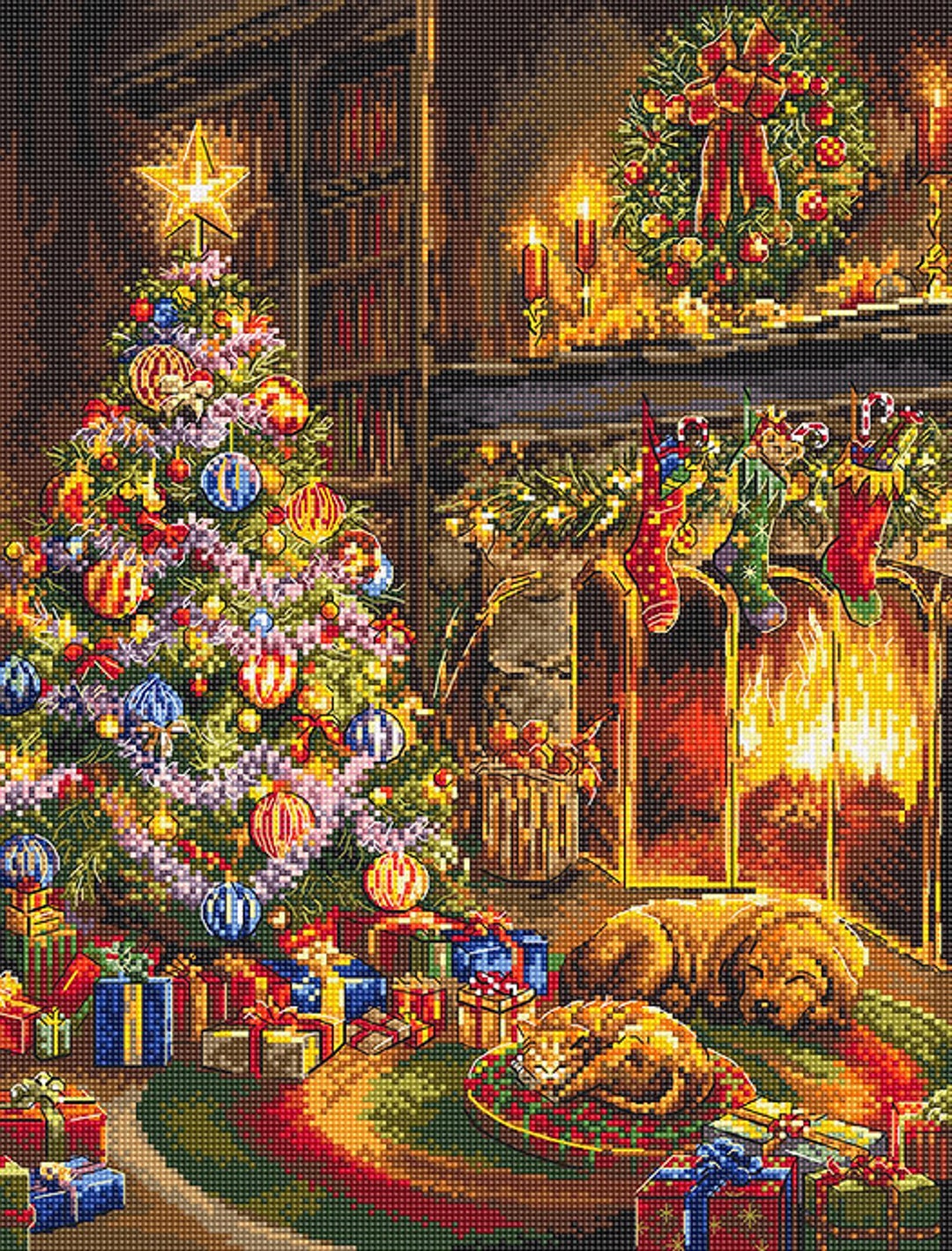 Christmas Eve - Cross-stitch Kit on Aida 16 Count Canvas. USA