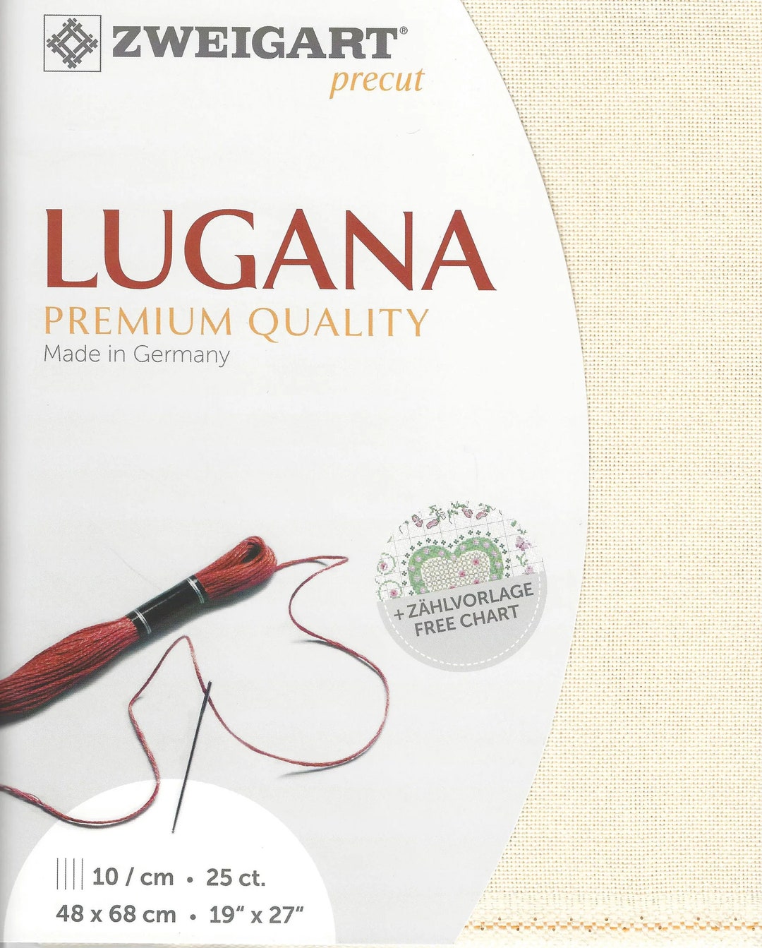 Precut Zweigart Lugana Vintage 25 Count. Size 18.9 X 26.77 Inches ...
