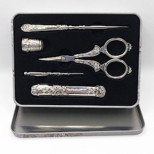 Craft Scissors for Felting & Embroidery. Set with High-Quality Tools for Needlework. Available in Copper, Silver, Bronze, and Gold. Wizardi