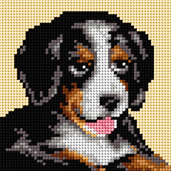 Bernese Mountain Dog Needlepoint Canvas for Half Stitch without Yarn. Dog Printed Tapestry Canvas, Puppy. Small Spaniel Orchidea 2721D
