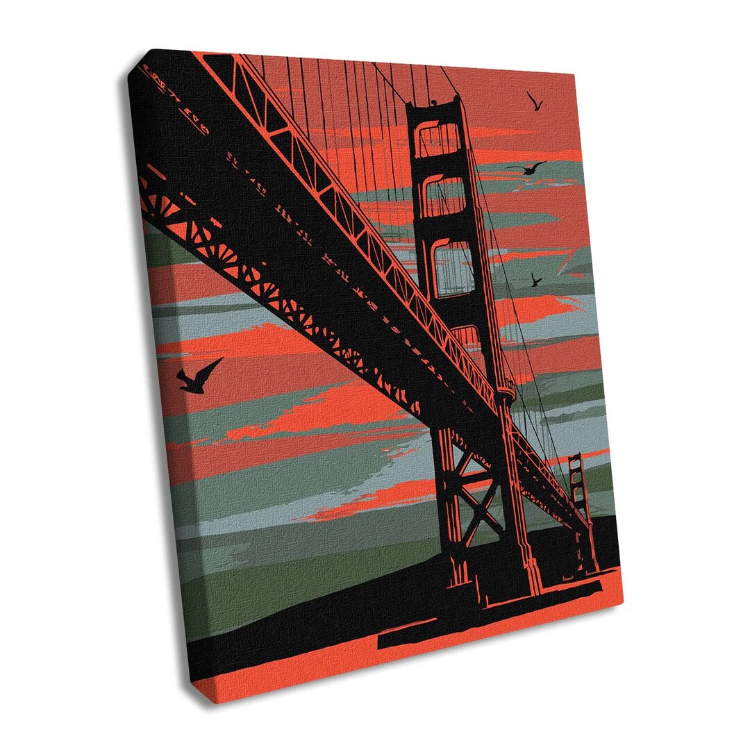Mystic San Francisco Bridge Paint by Numbers Kit USA KHO3625 15.75 X 19 ...