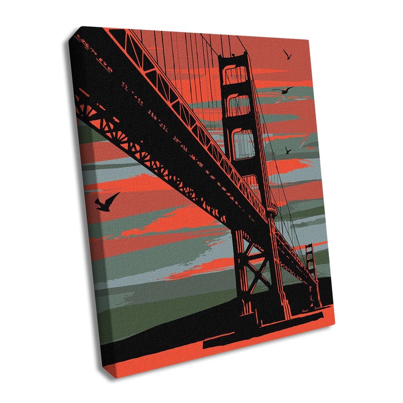 Mystic San Francisco Bridge Paint by Numbers Kit USA KHO3625 15.75 X 19 ...