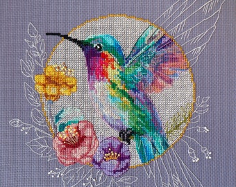 Cross-stitch kit - Bird of Paradise. Bird Cross Stitch Pattern. Easy & Fast Cross Stitch kit for Beginners by Abris Art AH-203