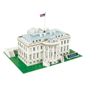 Building Model Kit - White House. 3d Paper Building Model Crafting Kit. Home Decor. Gift Craft Idea. DIY Paper Craft F07M5-42-C060h