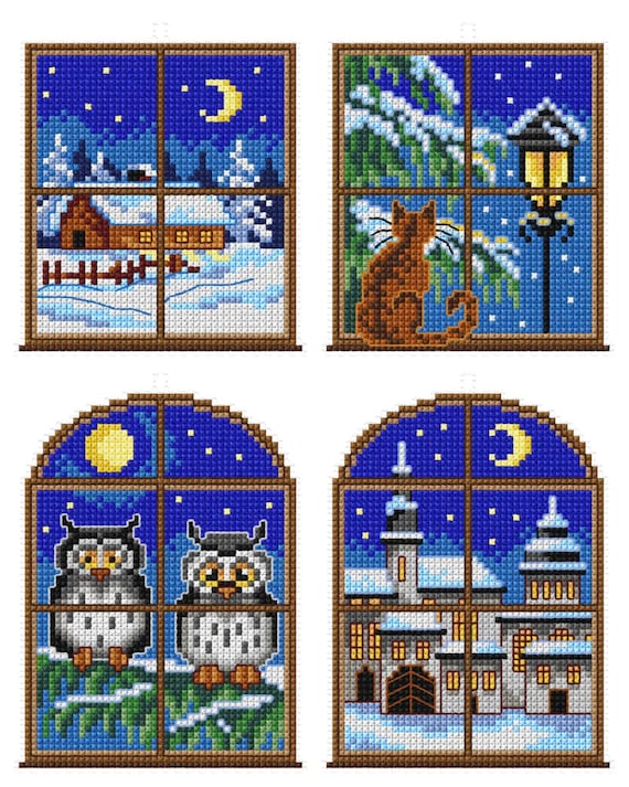 Night Owl Cross Stitch Ornament Kit