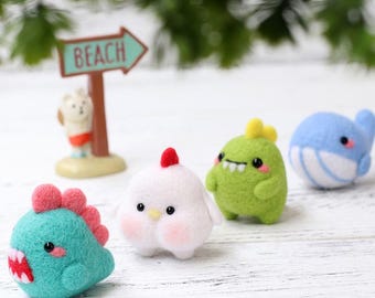 Animal Needle Felting Kit. DIY Wool Toy Craft for Beginners. Handmade Felted Animal Kit by Wizardi F07N8