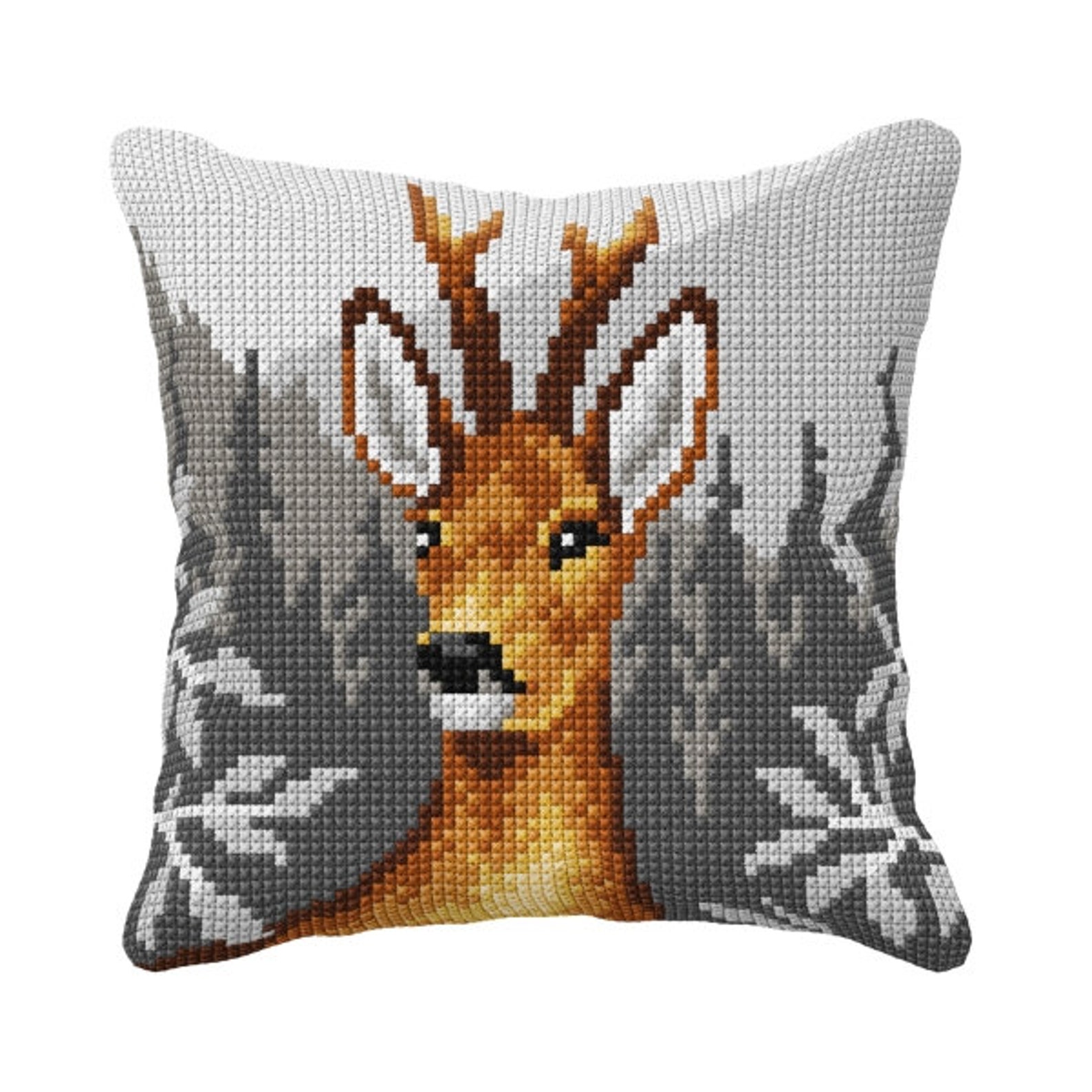 Needlepoint Cushion Kit. Forest Deer Printed Tapestry Half Etsy