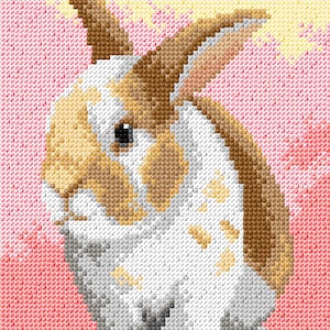 Needlepoint Canvas for Halfstitch Without Yarn Bunny. Pre-Printed Gobelin Canvas for Creative Stitching & Decor by Orchidea 3559F