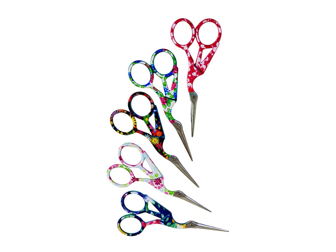 Scissors for Embroidery and Detail Work. Different Colors. Embroidery ...