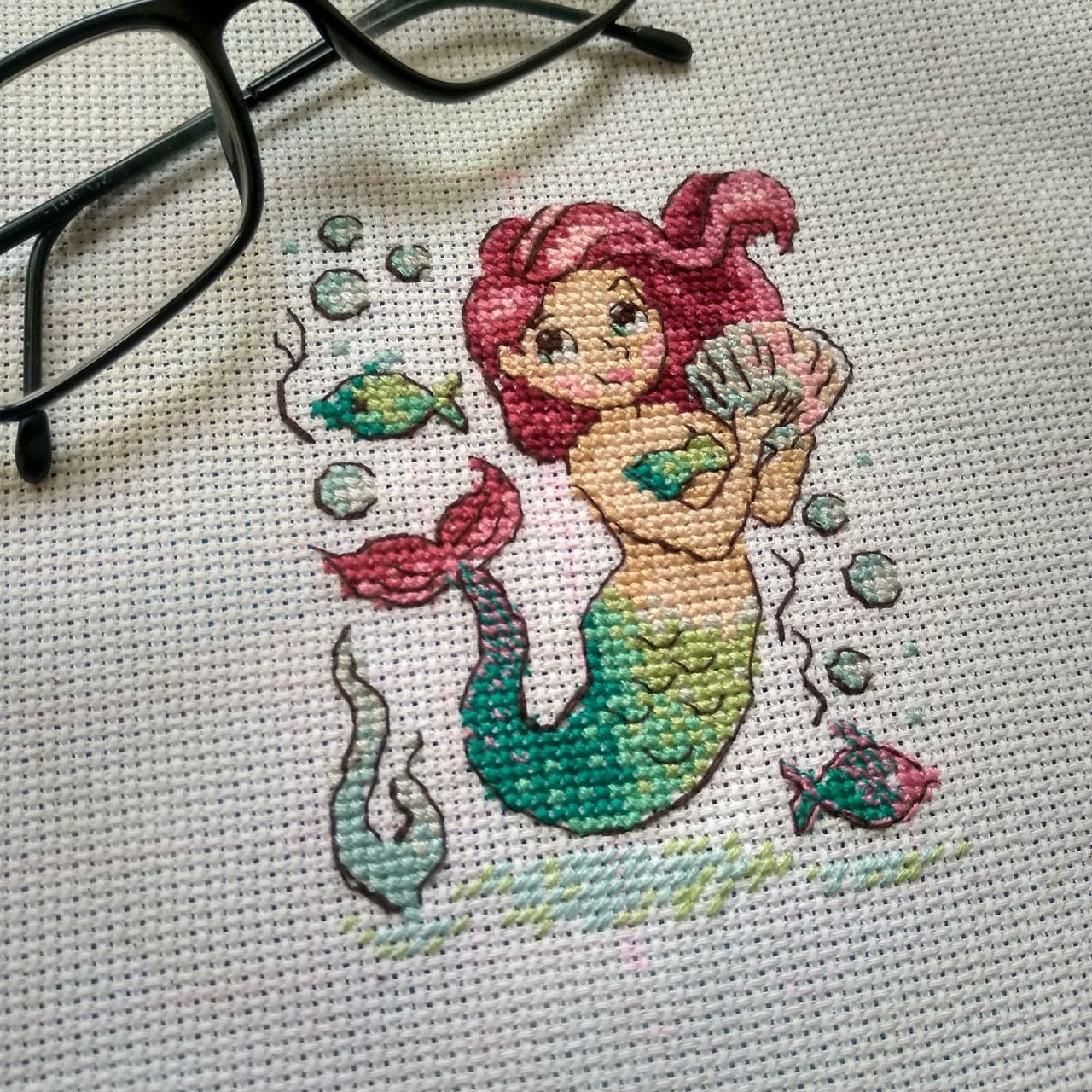 Mermaid Cross Stitch kit. Fantasy Disney Cross Stitch Pattern | Etsy