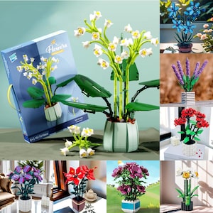 May include: A set of ten miniature flower arrangements in various colors, including blue, purple, red, pink, and white. Each arrangement features a small potted plant with a flower design and a small pot. The flowers are made of plastic and are designed to look like real flowers. The arrangements are perfect for adding a touch of color and whimsy to any room.