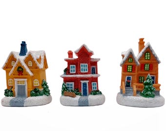Christmas Village Decoration - Colorful Houses. Festive Village with Vibrant Winter Homes by Wizardi F07-N1-8-6542