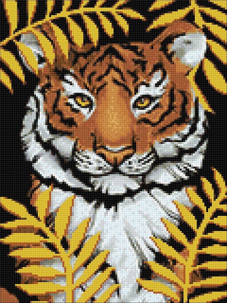 Sparkly Selections Black Light Tiger Diamond Painting Kit, Square Diamonds