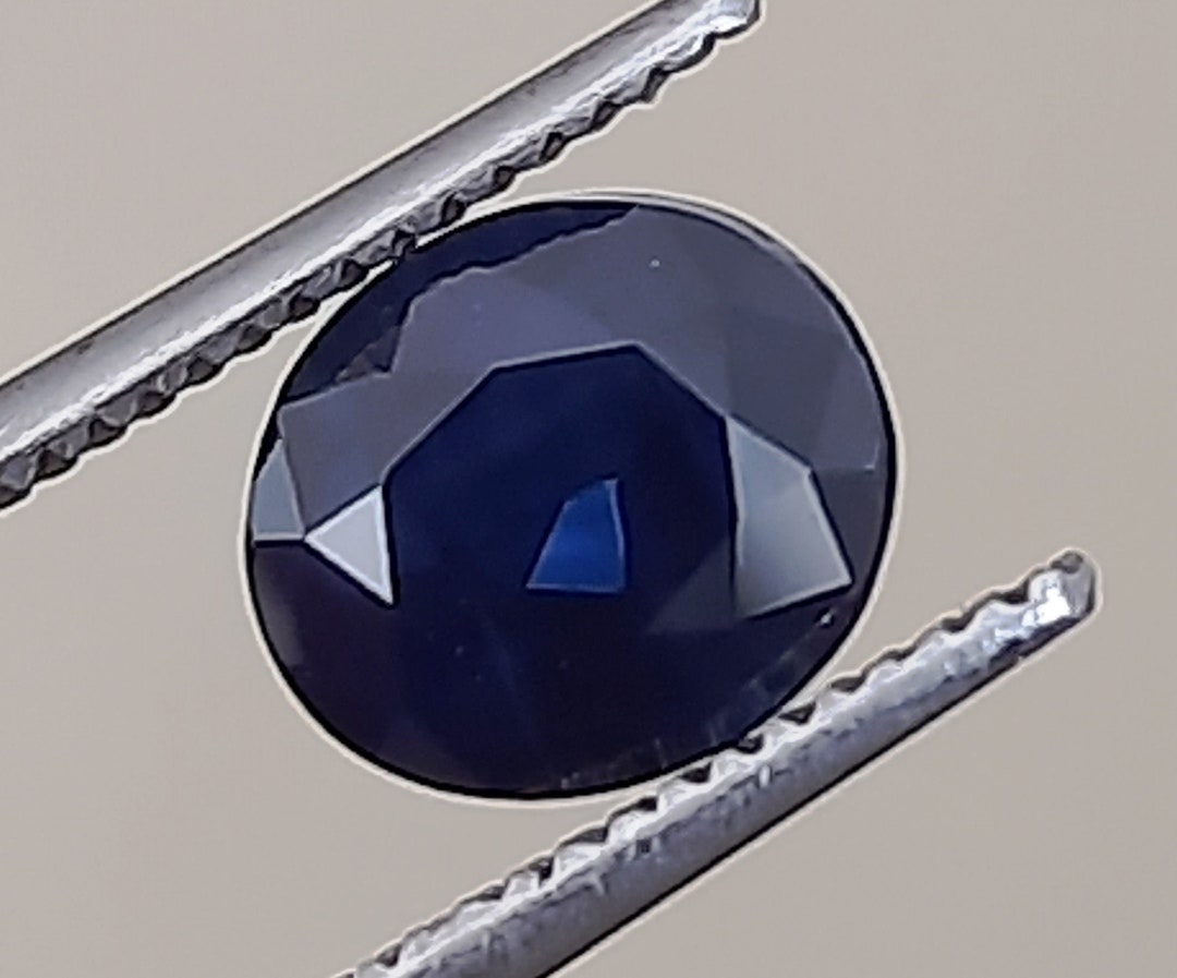 1.50 Ct Natural Heated Dark Blue Sapphire Oval Faceted Gemstone - Etsy