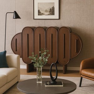 Solid ash wood display cabinet with walnut coating, modern storage cabinet.