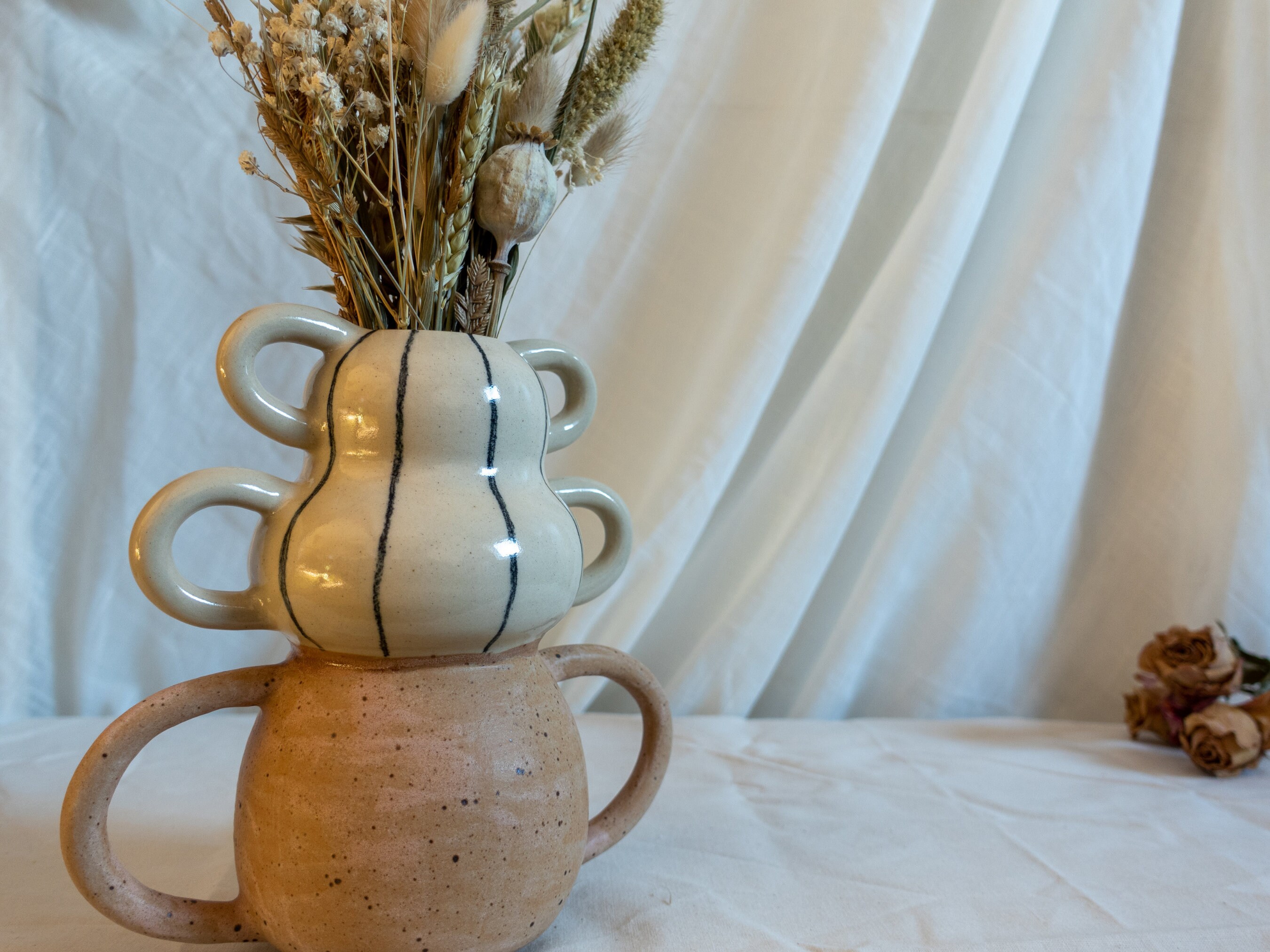 Vase Courbe - Vase en Céramique Décoration Intérieure