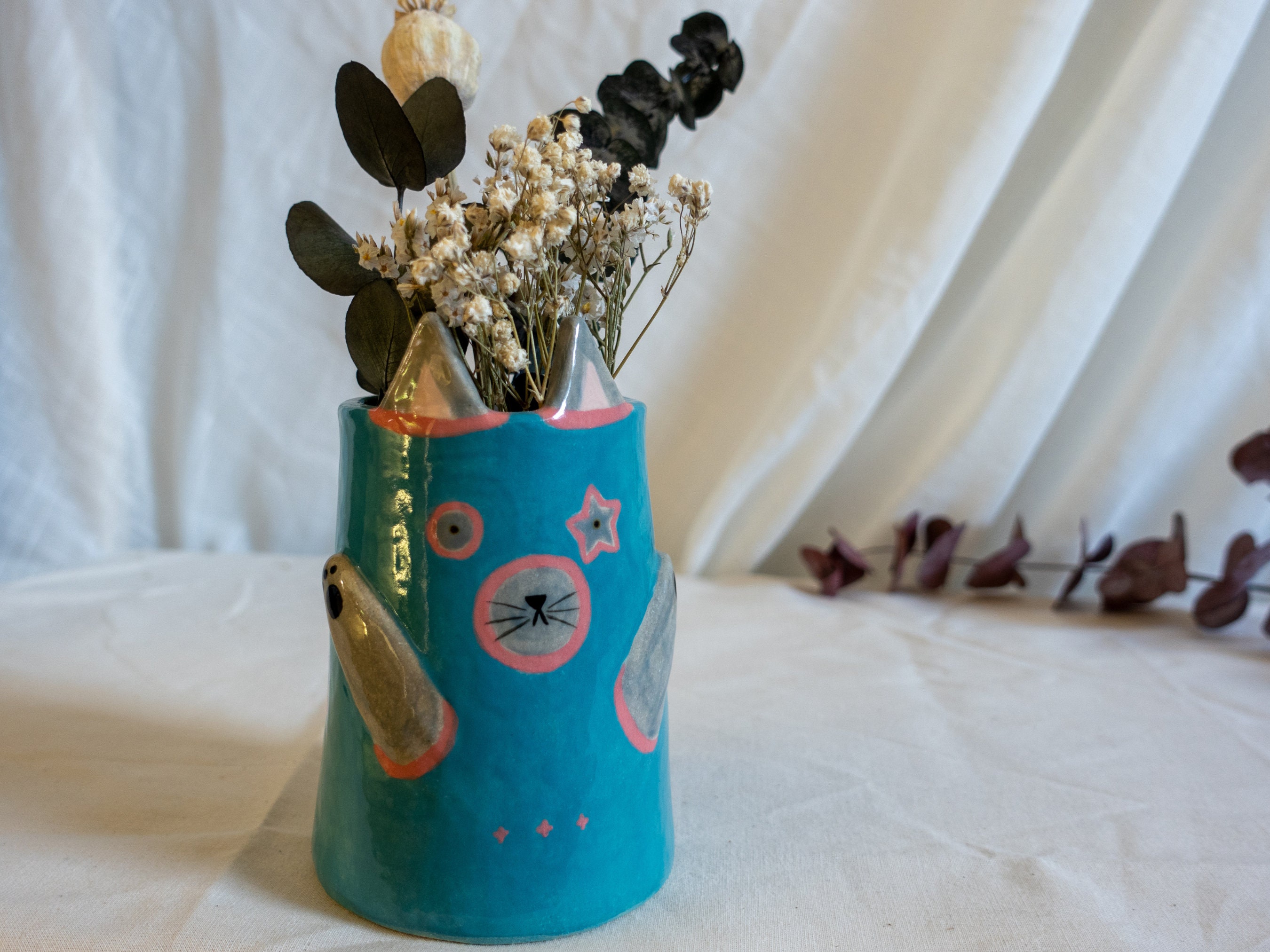 Vase Chat - Vase Luchador Fun Ceramics Céramique