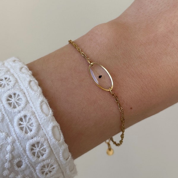 Armband „Sternenkind“ mit echtem Vergissmeinnicht Samen, Andenken, Fehlgeburt, Gold