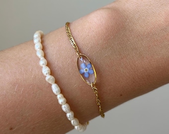 Forget-me-not bracelet, gold jewelry “Kitty”, Mother's Day gift, gift for her