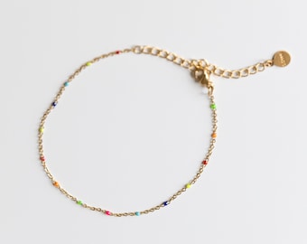 Rainbow bracelet with colorful beads