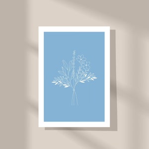 Postkarte „Blumenstrauß Blau“, Glückwunsch Karte, Geburtstag, Geschenk