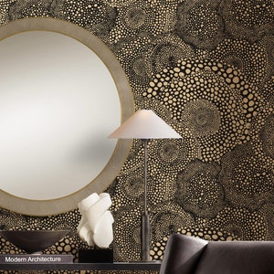 Abstract Repositionable Wallpaper, Peel & Stick Wallpaper, Contemporary Design Self Adhesive Fabric Wallpaper, PVC Free Non-Toxic #655