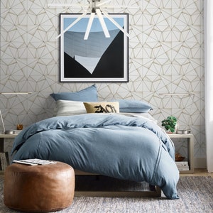 Geometric Pattern Repositionable Wallpaper, Peel & Stick Wallpaper, Modern Fabric Wallpaper, Contemporary Design Wallpaper, PVC Free, #434