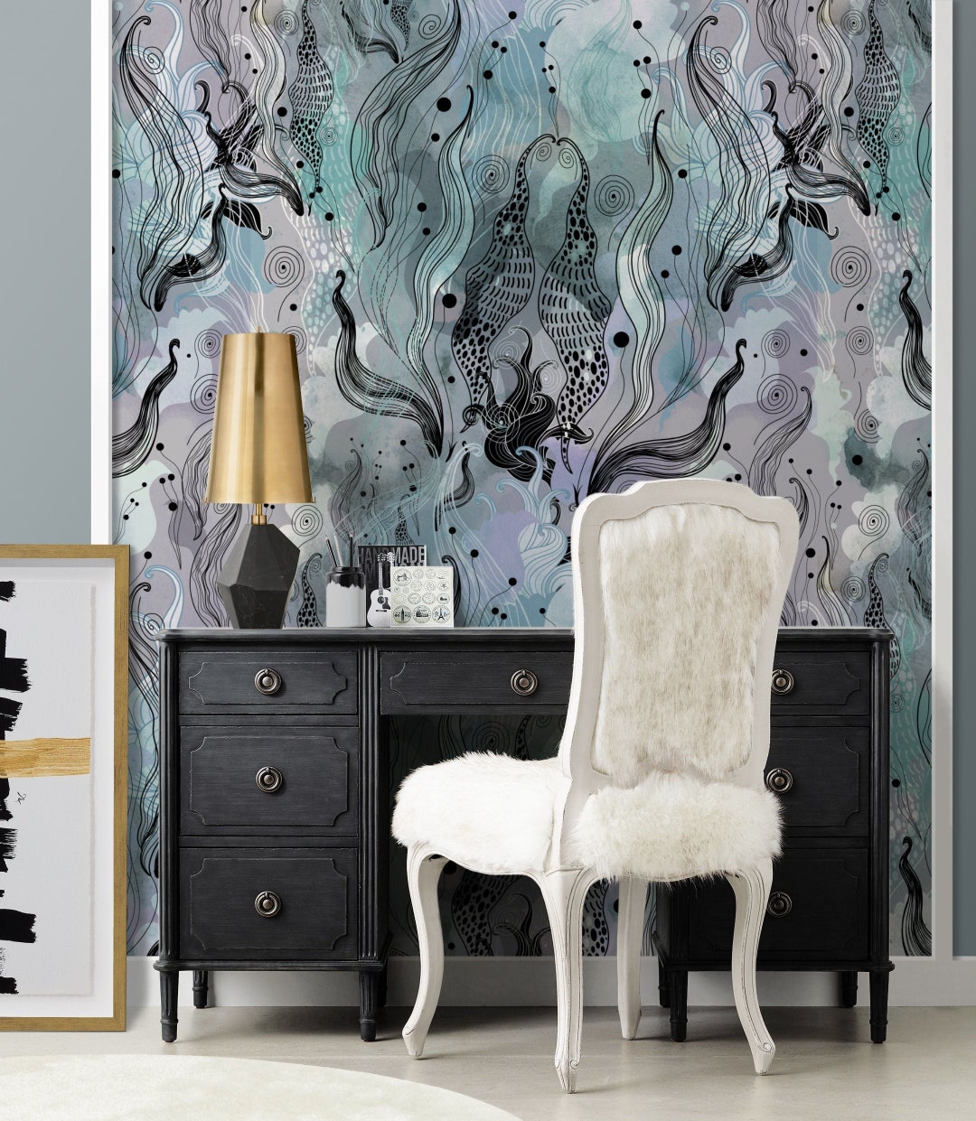 Watercolor Abstract Mural Peel and Stick Wallpaper, Self Adhesive ...