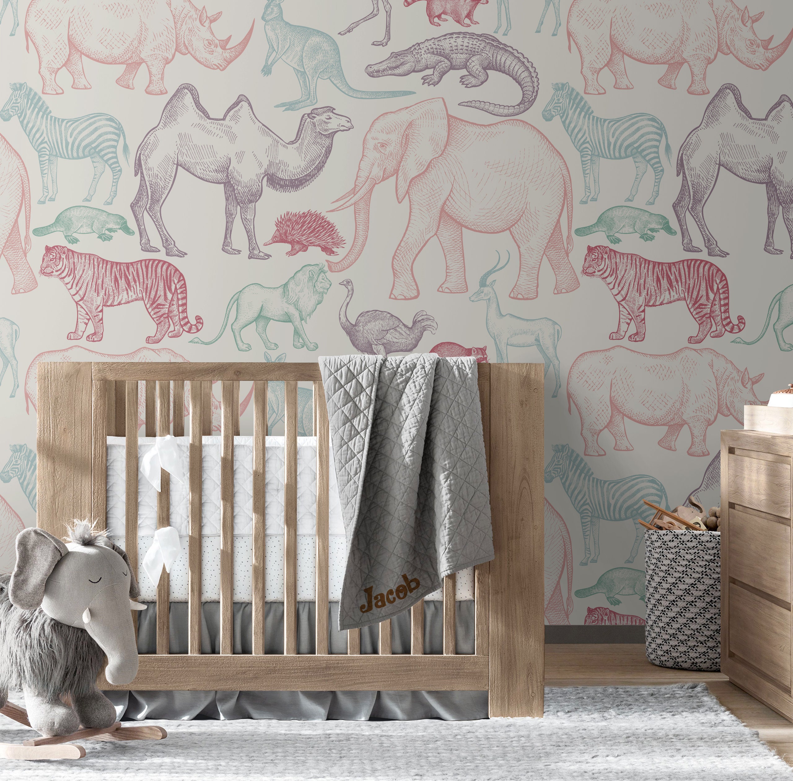 Safari Repositionable Wallpaper Peel & Stick Wallpaper Self - Etsy