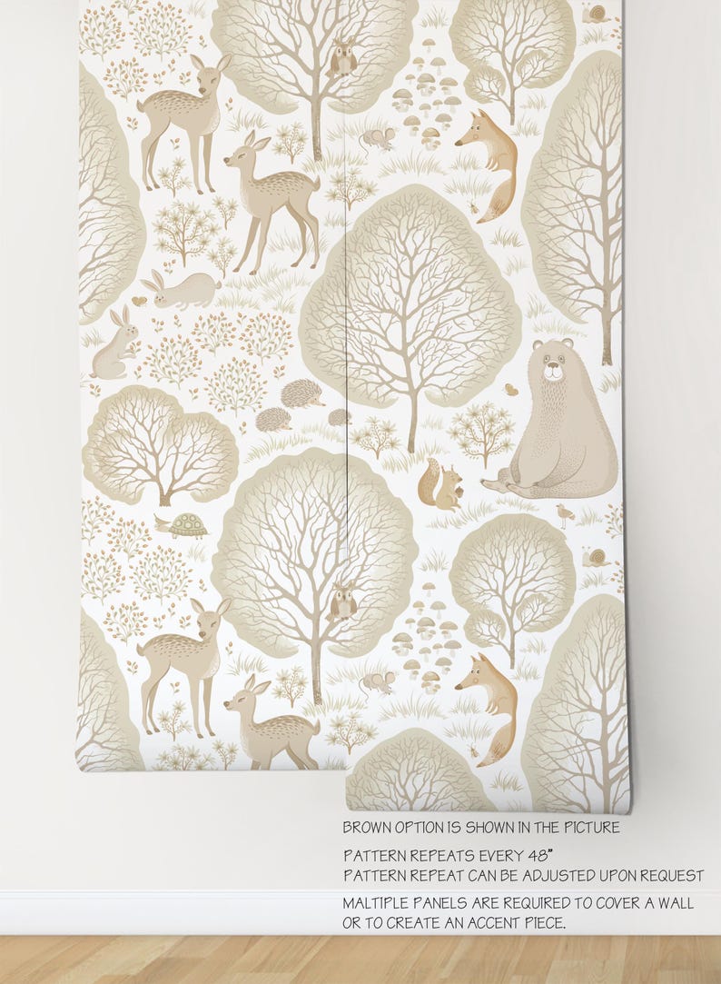 Buy Forest Animals Selfadhesive Repositionable Removable Wallpaper