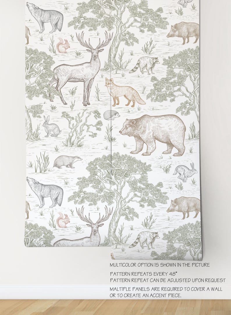 Buy Forest Animals Selfadhesive Repositionable Removable Wallpaper