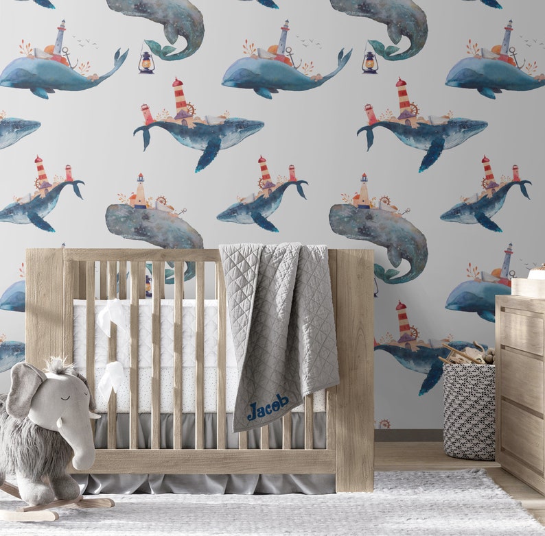 Nautical Repositionable Wallpaper Peel & Stick Wallpaper Etsy