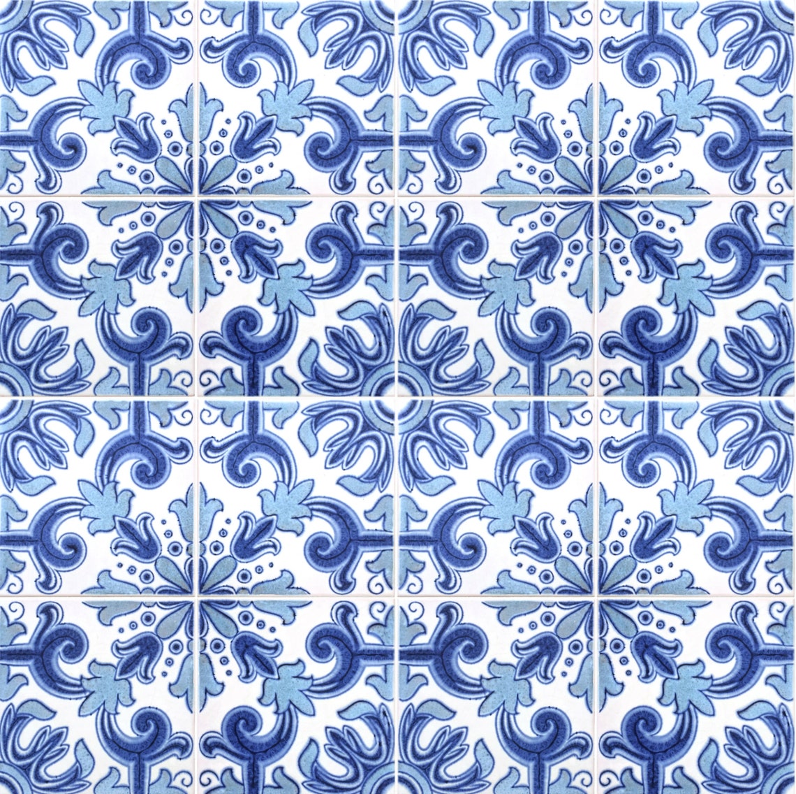 Blue Moroccan Tile Repositionable Removable Wallpaper Peel & - Etsy