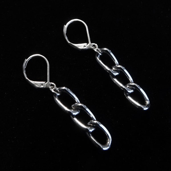 Ohrringe Chain Link Earrings Punk Rock Kettenglieder Ohrring Gothic Alternative Style Rocker Ketten Ohrringe