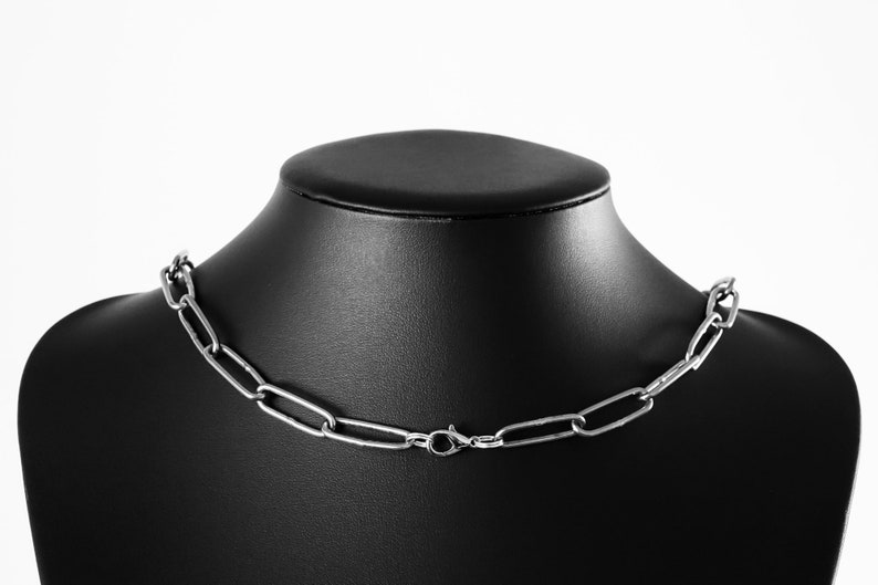 Choker necklace stainless steel, stainless steel, chain, link chain, choker chain, alternative, rocker, layering chain, link chain image 2