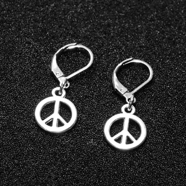 Peace Ohrringe, Frieden, Symbol, Hippie, Earrings, Ohrring Alternative Stainless Steel Grunge nonbinary, Boho Statement Schmuck