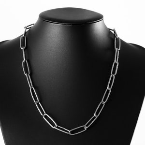 Choker necklace stainless steel, stainless steel, chain, link chain, choker chain, alternative, rocker, layering chain, link chain image 1