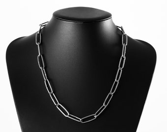 Choker ketting roestvrij staal, roestvrij staal, ketting, schakelketting, choker ketting, alternatief, rocker, gelaagdheidsketting, schakelketting