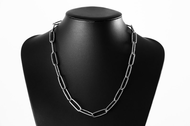 Choker necklace stainless steel, stainless steel, chain, link chain, choker chain, alternative, rocker, layering chain, link chain image 1