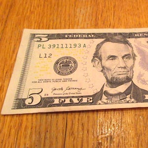 RARE REPEATER PL 39111193 A Serial Number year2017 five Dollar bill federal reserve note money currency  will love it look new buy of a life