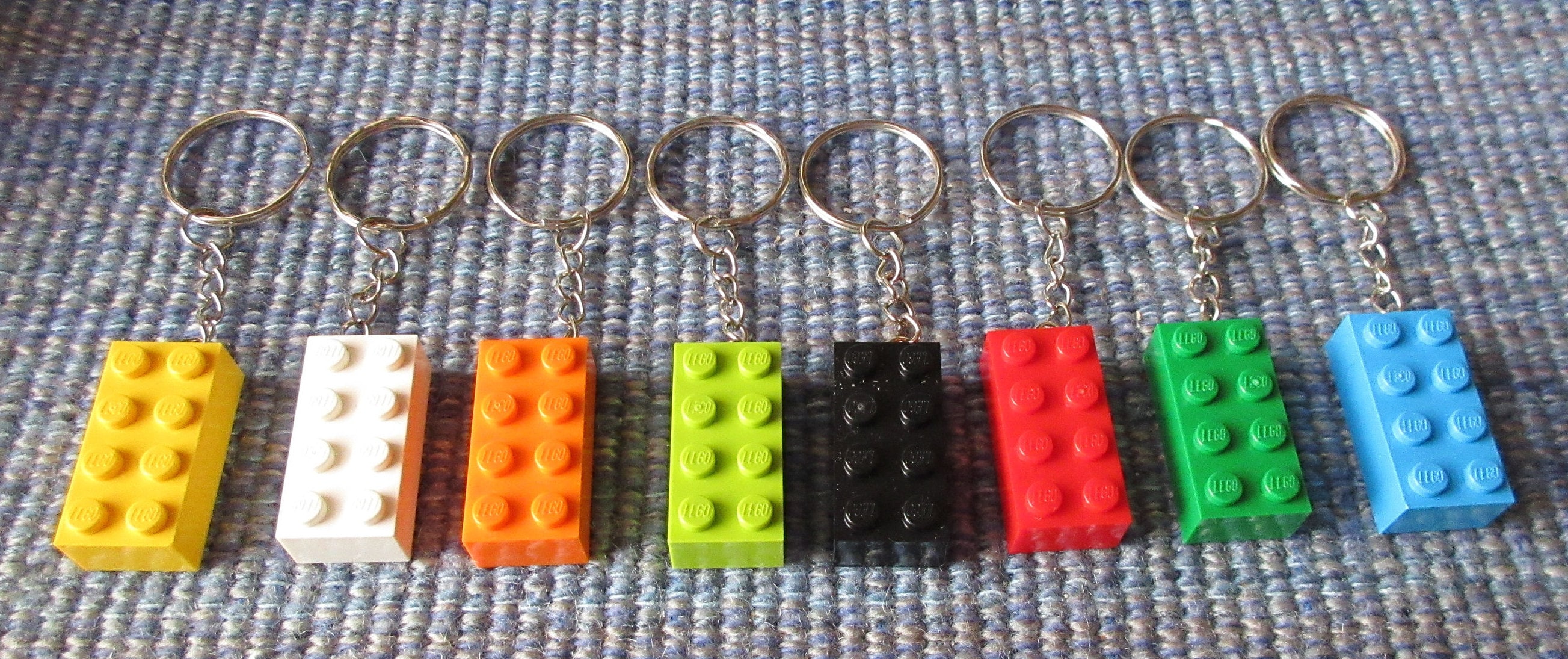 8 Key Chains Made Out of LEGO Bricks 2x4 Key Ring Key Chain Great